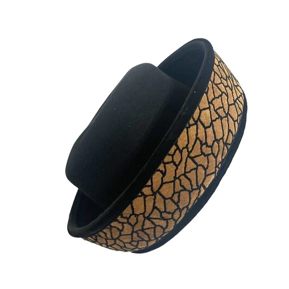 Vtg KOKIN New York Women 100% Wool Felt Rolled Brim Bollman Excello Black Hat - Picture 2 of 12